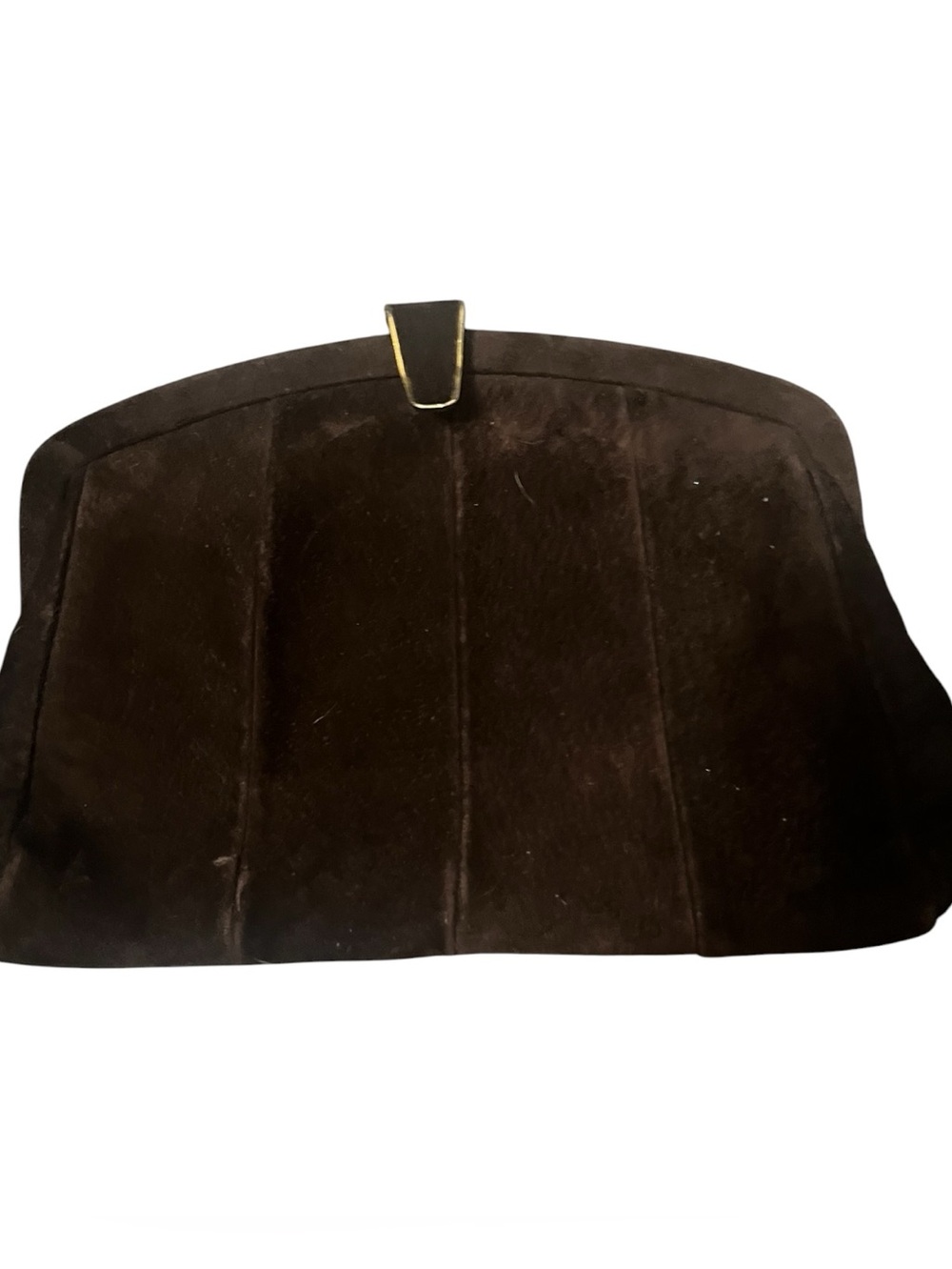 Vintage Brown Suede Clutch Bag